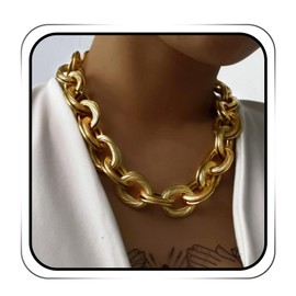 JAKAWIN Chunky Choker Necklace Gold Cuban Link Chain Necklaces for Women