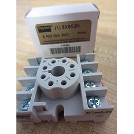 Dayton 5X852 Relay Socket, Standard, Octal, 8 Pin, 15A