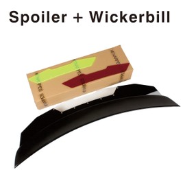 Rear Spoiler+Wickerbill Combo Overlap Type Ⅲ Narpes Style for 2011-23 Chrysler 300 300C 300S, Black, AI011