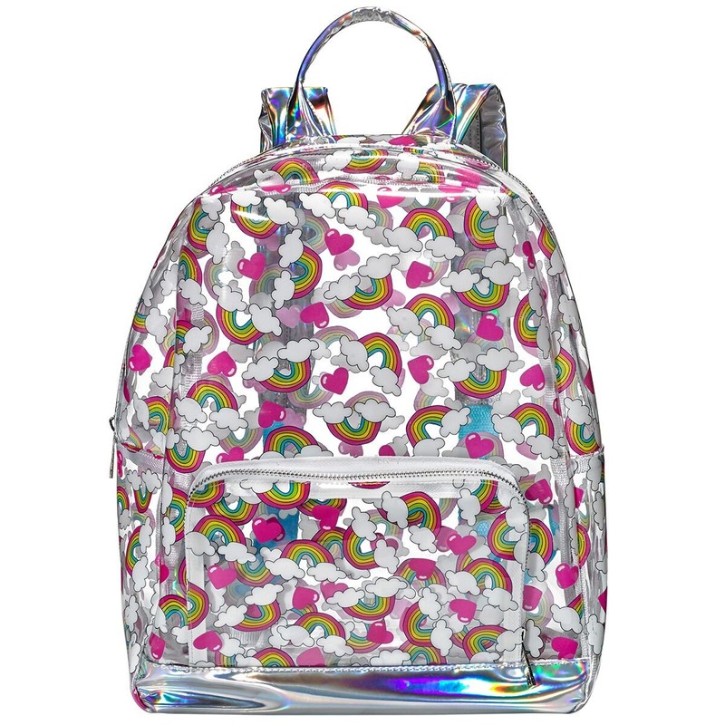 Rainbow & Hearts Transparent Backpack