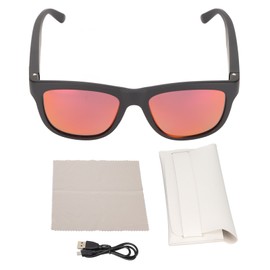 Smart Bluetooth Glasses Audio Sunglasses with Voice Control and Open Ear Style Listen Music Calls Orange