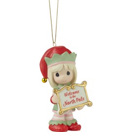 Precious Moments Ornament | Greetings From The North Pole Annual Elf Bisque Porcelain Ornament | Christmas Tree Decoration | Holiday Gift & Decor | Hand-Painted