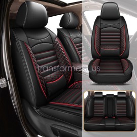 Soillar For 2007-2023 Jeep Wrangler Leather Car Seat Covers 5-Seats Front Rear Full Set