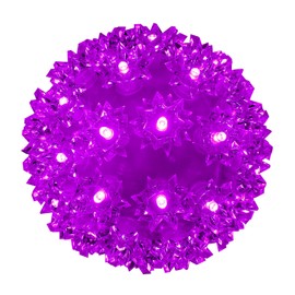 Christmas Lights Ball 5.5" Outdoor Hanging Sphere Lights 50 LED Orb Purple Starlight Sphere for Tree Porch Bedroom Christmas Decorations, Purple