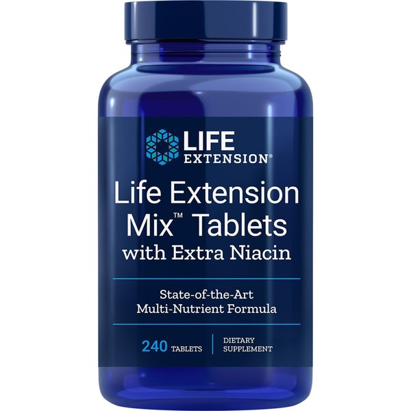 Life Extension Multivitamin Mix with Extra Niacin, 240 Tablets, Laboratory Tested, Gluten Free, Soy Free, GMO Free