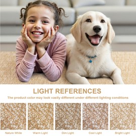 LEEVAN Hallway Runner Rug 12 ft, Cotton Woven Washable Runner Rug, Tan Braided Low Pile Kitchen Runner Rug, Modern Bathroom Rugs Long Front Door Floor Carpet for Classroom/Bedroom/Doorway