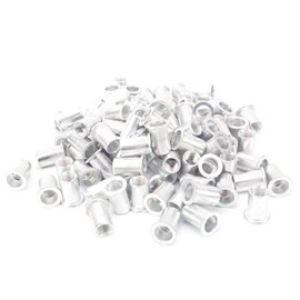 Pack of 100 Pull Rivet Nuts, Aluminium Flat Head Nuts, Vertical Hardware Accessories, Aluminium Galvanised Hand Tools, for Fixing Metal Plate Pipes (M10 x 100 Pieces)