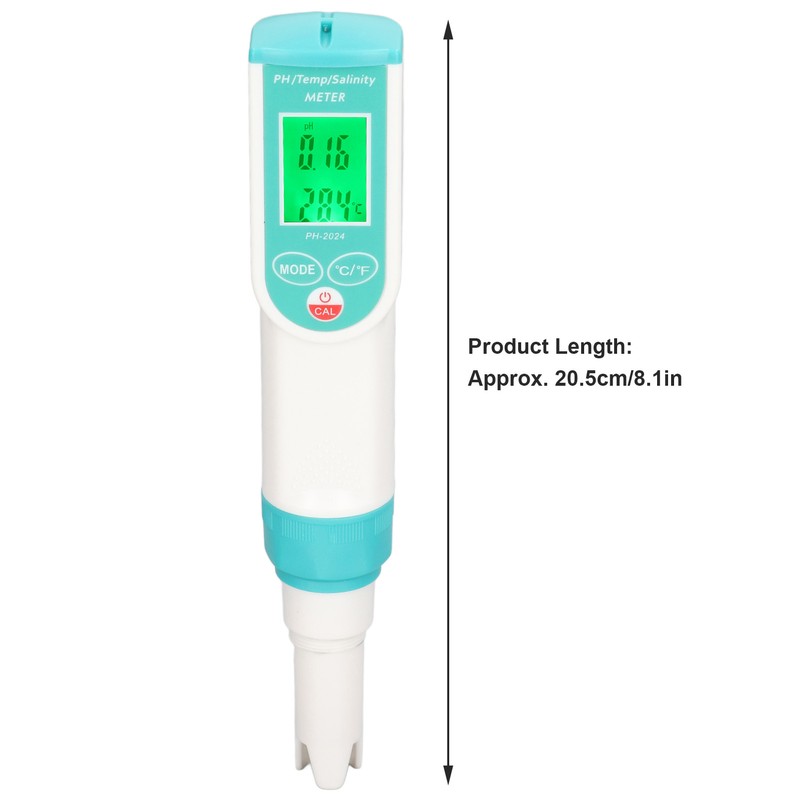 PH Salinity Temperature Tester High Accuracy IP65 Waterproof Portable Digital