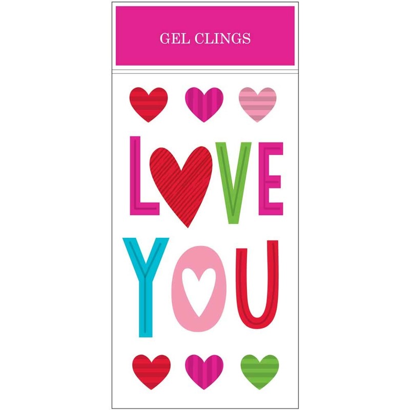 Impact Innovations Valentines Colorful Love You Window Gel Cling, 5.5