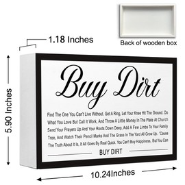 Buy Dirt Sign Wood Box,Funny Home Wood Block Sign for Home Bedroom Office Wall Shelf Tabletop Desk Decor