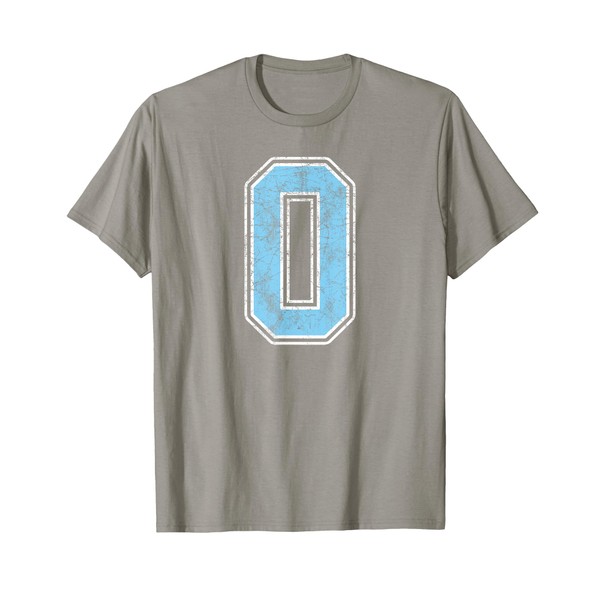 Baby Blue White Number 0 Jersey Player Uniform #0 T-Shirt