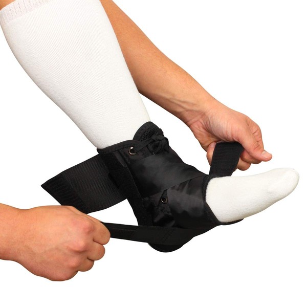 Lace Up Ankle Brace with Figure 8 Strapping - Compression Stabilizer Support & Leg Splint for Sprained, Rolled, Acute Ankle Injuries by Brace Direct