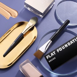 BEILI Foundation Makeup Brush, Face Powder Blushes Foundation Makeup Brush for Blending, Application for Concealer, Cream and Liquid Make Up-2PC