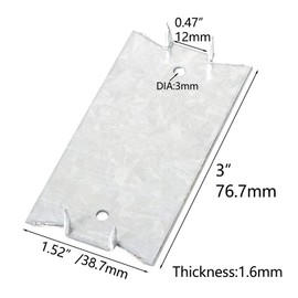 NIDAYE Safety Nail Plate for Wood Studs, 1.5X3 Inch 16-Gauge Steel Cable Wire Protector Plate with Sharp Pointed Prongs for Protection Plumbing and Wiring, Anti-Nail Protection Plate Shield, 80 Packs