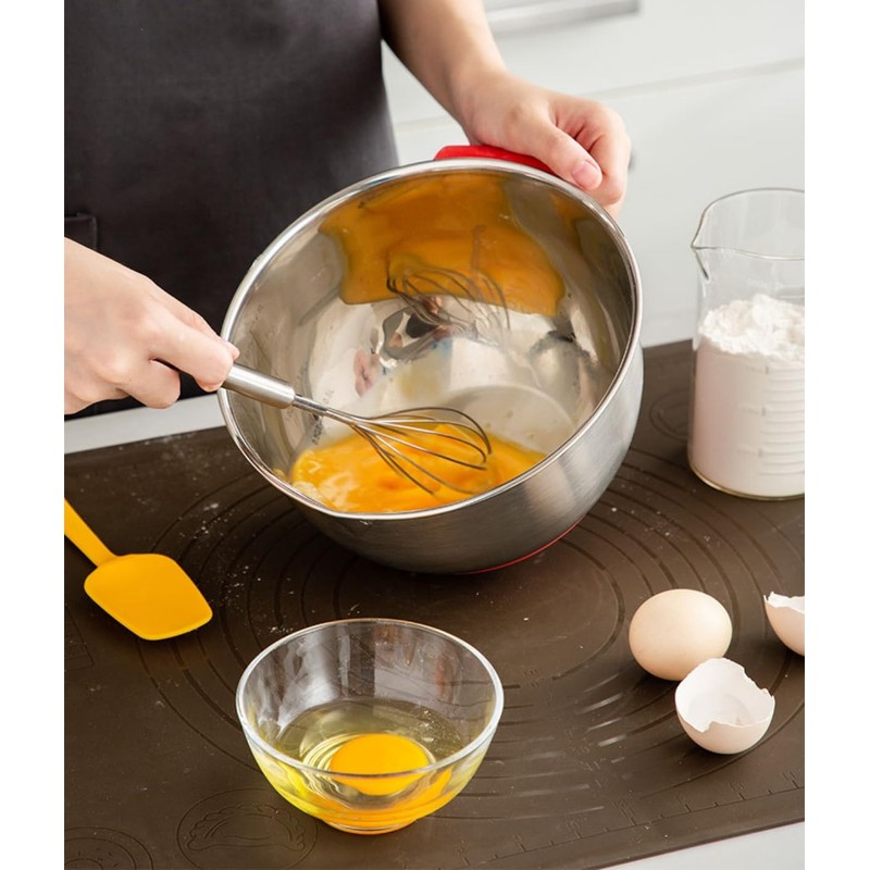 KUNANG Stainless Steel Mixing Bowls, non slip silicone base bowls