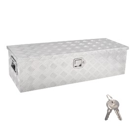 GESEXI 39 Inch Aluminum Tool Box,Heavy Duty Waterproof Truck Bed Tool Box with Side Handle, Lock & Keys,Silver (39"X13"X10")