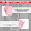 MUQIDA 4PCS Car Cup Coaster, Bling Crystal Silicone Non-Slip Cup
