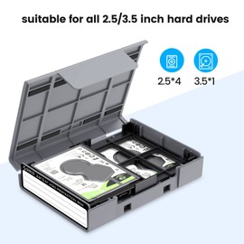 ORICO Hard Drive Disk Protective Box Case Cover for 3.5 Inch/ 2.5 Inch HDD External Hard Drive Anti-Static Shock Proof, Pack of 5,Mixed Color
