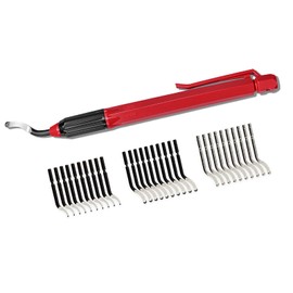 AFA Tooling Pen Deburring Tool, 31 M2 HSS Blades, 3 Types, Red Handle & Clip