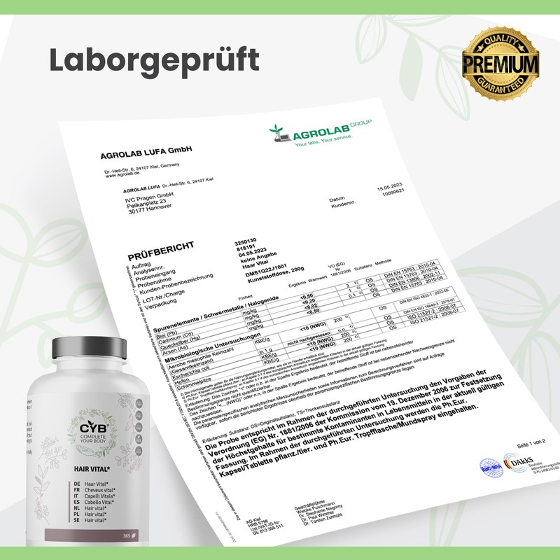 CYB Hair Vital, with 9 vitamins, zinc, copper and taurine,