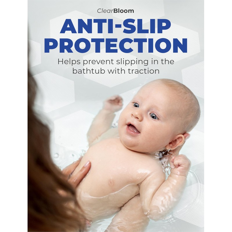 Clear Bloom Anti-Slip Shower Stickers for Tub & Shower Floor