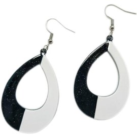 Acrylic Earrings for Women Dangle Trendy Long Water Drop Two Tone Earrings Fashion Geometric Acrylic Boho Bohemian Jewelry (Silver gray, One size)