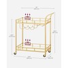 VASAGLE Bar Cart Gold, Home Bar Serving Cart, Wine Cart