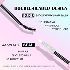 SY-SHUYING Black Lash Bond and Seal for Eye lash Cluster, Long Lasting, Comfortable, Waterproof, 72H Super Flexible Hold Glue, 2-in-1 for Sensitive Eyes, Non Irritating, DIY Lash Cluster Kit 4ml+4ml