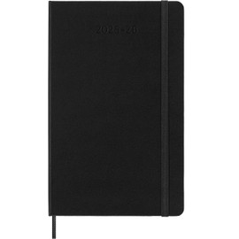 Moleskine Weekly Planner 2025-2026, 18-Month Horizontal Planner, Hard Cover and Elastic Closure, Large 13 x 21 cm, Black Color