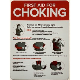 Chef Refrigerator First AID for Choking Notice - First AID for Choking Sign/Poster (Magnet, 7X10 INCH,Heavy Duty, Yellow)