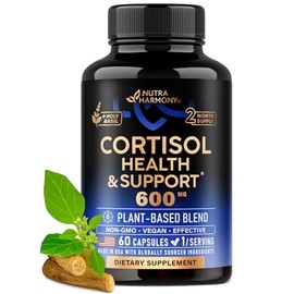 Cortisol Supplement for Women - Holy Basil | Ashwagandha | Rhodiola | L-Theanine - Plant-Based Hormone Balance - Mood, Focus & Sleep Support - Lab Tested - Vegan, Non-GMO - 60 Capsules for 2 Months