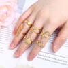 Mikovivi 6pcs Shell Starfish Rings Set, Gold Stainless Steel Adjustable