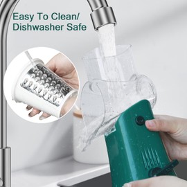 Rotary cheese grater - hand-cranked,5in1 washable & easy to clean - perfect for chefs, cuts cheese, veggies, fruits, nuts, crackers - upgraded model with strong suction-Hand Crank Cheese Grater