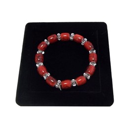 Teensery 1 Piece Velvet Square Shaped Bracelet Display Holder Bangle Watch Anklet Display Tray for Home Exhibition Retail Stores, Black