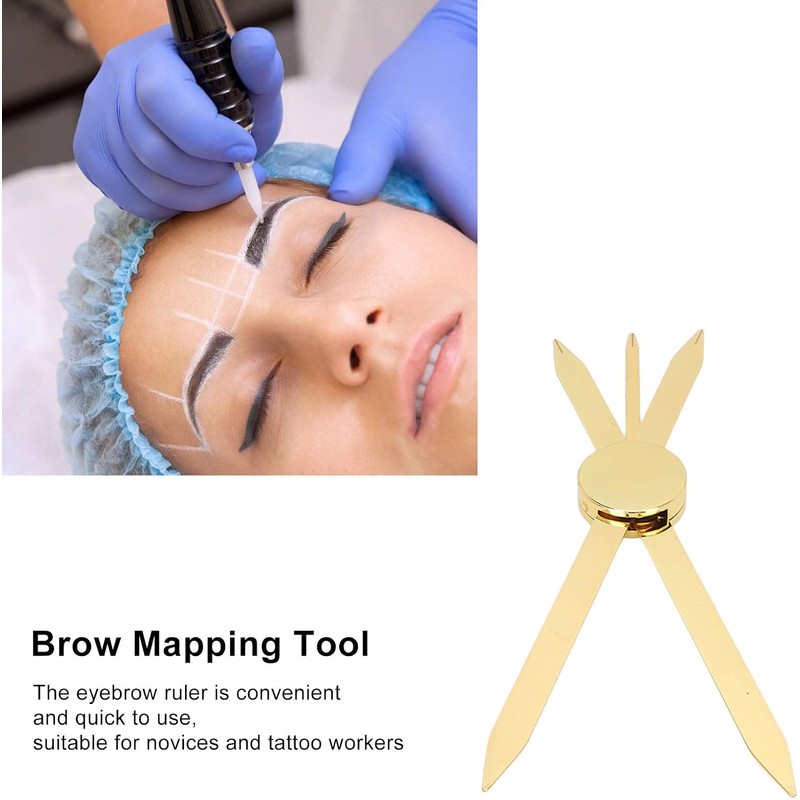 Fabater Brújula Regla para Cejas Posicionamiento Preciso Ajustable Herramienta de