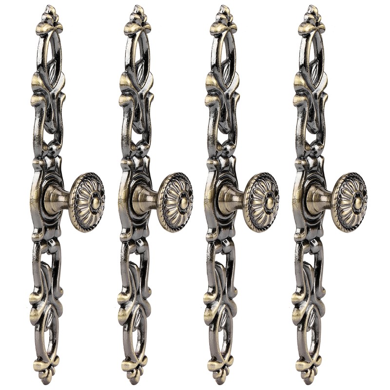 4 Sets Bronze Round Handles Cabinet Single Hole Pulls Furniture