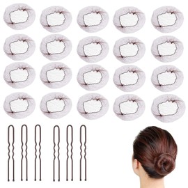 Haarnetz, unsichtbare Haarnetze für 25 Stück und 30 Haarnadeln in U-Form, unsichtbare Haarnetze mit elastischem Rand, für Mädchen zum Befestigen von Perücken und Dutt