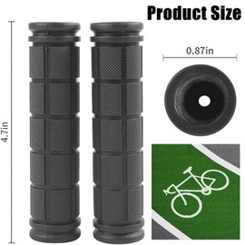 2 Pair Bike Handlebar Grips, Handlebar Grips, Non-Slip Soft Rubber Cycling Grips, Bike Handle Grips for Bicycle Handlebars, Cycle Handlebar Grips for Road Mountain Bicycle, 22 mm Inner Diameter,Black