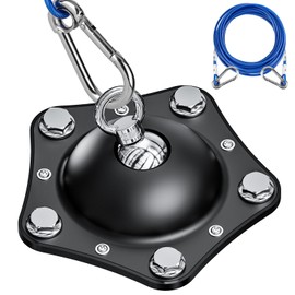 TAMABABY Dog Tie Out Cable and Stake for Outside Camping, 360°Swivel Dog Anchor, with 30FT Heavy Duty Cable,Dog Runner Can Hold Up to 150 LBS Dogs,Suitable for Any Dog Tie Out Cable or Yard Leash