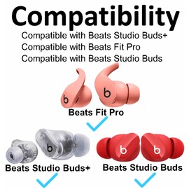 A-Focus Memory Foam Tips for Beats Studio Buds+ / Fit Pro/Solo Buds Replacement Comfortable Eartips Earbuds Compatible with Beats Fit Pro/Studio Buds/Studio Buds + Black L/M/S 3 Pairs