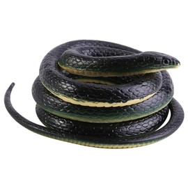 Hztyyier Accesorios de jardín de Juguete de Serpiente de Mamba Negra de Goma Suave Realista de 52 Pulgadas de Largo para Broma Divertida Broma de Juguete y Broma práctica