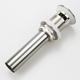 Bathroom Faucet Vessel Pop Up Sink Drain, Brushed Nickel with Overflow