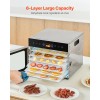6-Tray Stainless Steel Food Dehydrator Machine 400W Electric Dryer with