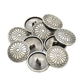 Wixine 10Pcs 23mm Flower Metal Silver Shank Sewing Buttons DIY Sewing Jacket Coat