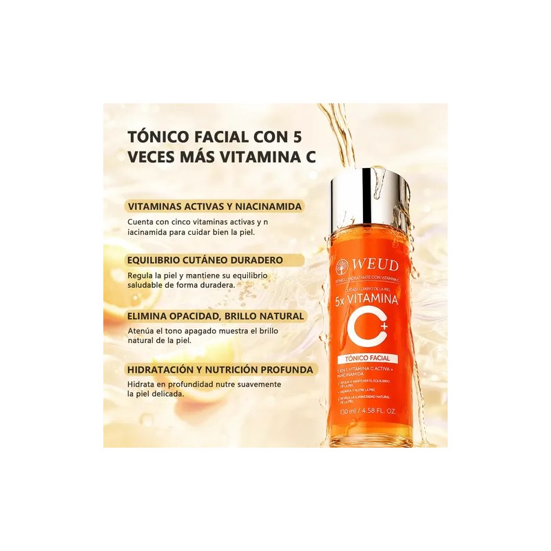 Kit Facial Tónico Vit C Antioxidante + Sérum Iluminador Weud