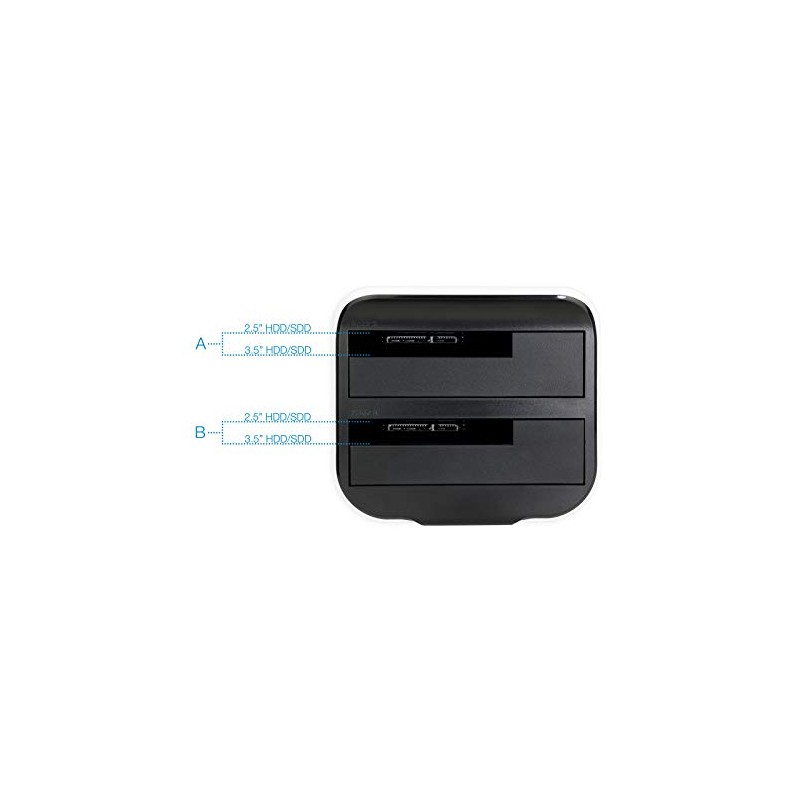 Dual Bay SATA Docking Station for 2.5" and 3.5" Hard