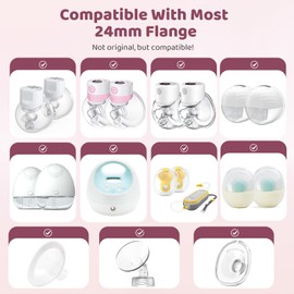 Nursi Luna Flange Inserts 14mm for 24mm Flange/Shield of Most Pumps, Flange Sizing Kit Silicone Flange Insert, Reduce 24mm Nipple Tunnel Down to 14mm, Breastfeeding Essentials Kit for New Moms, 2PCS