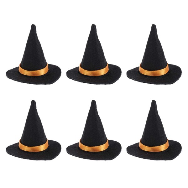 Toyvian Witch Hat, Mini, 6 Pieces, Halloween, Party Goods, Cosplay, Witch Hat, Triangular Hat, Little Devil, Witch Hat, Fancy Dress, Black