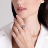 Esse Marcasite Sterling Silver Black Enamel Victorian Blue Topaz &