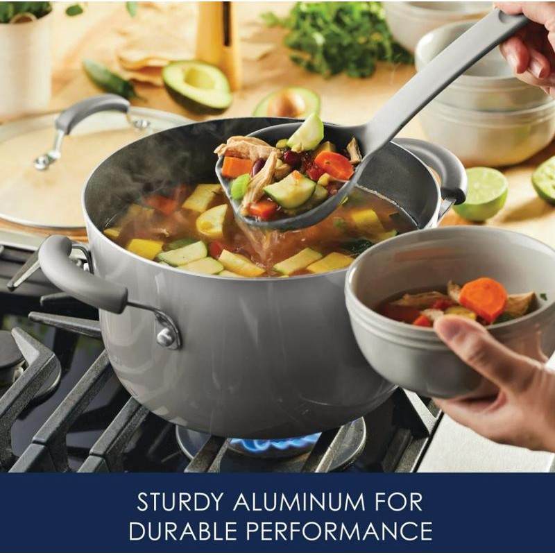 Rachael Ray 15 Piece Hard Enamel Nonstick Pots and Pans